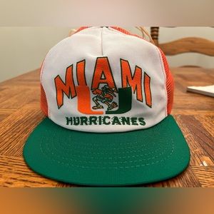 Miami hurricanes vintage trucker hat